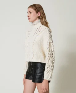 Pullover Aus Wollmischung Mit Mustermix