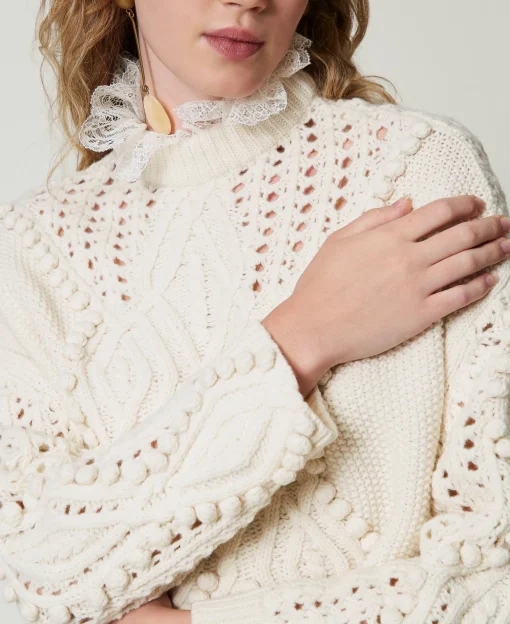 Pullover Aus Wollmischung Mit Mustermix