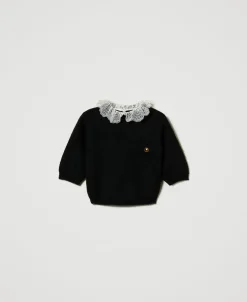 Pullover „Charlotte“ Aus Mohairmischung Mit Spitze