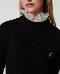 Pullover „Charlotte“ Aus Mohairmischung Mit Spitze