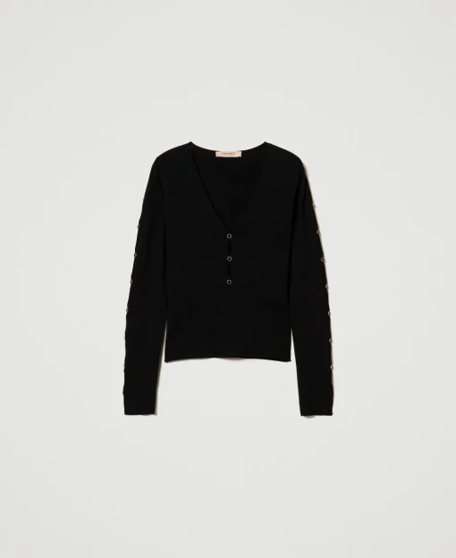Pullover Mit Cut-outs Und Nieten