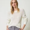 Pullover Mit Durchbruchmuster Und Pailletten