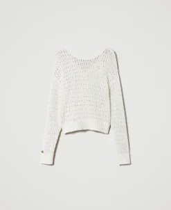 Pullover Mit Durchbruchmuster Und Pailletten