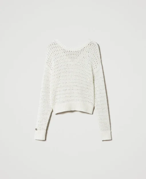 Pullover Mit Durchbruchmuster Und Pailletten