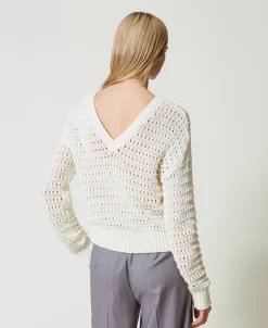 Pullover Mit Durchbruchmuster Und Pailletten