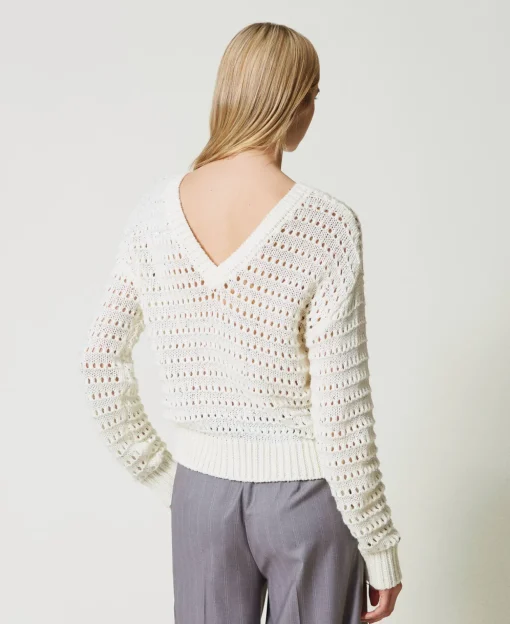 Pullover Mit Durchbruchmuster Und Pailletten