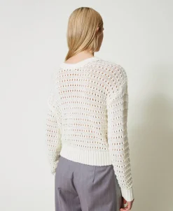 Pullover Mit Durchbruchmuster Und Pailletten