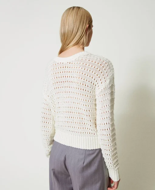 Pullover Mit Durchbruchmuster Und Pailletten