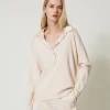 Pullover Mit Satinkragen