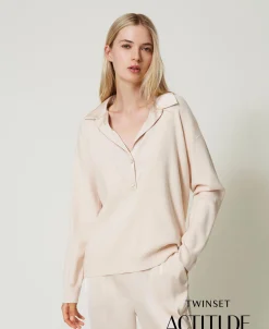 Pullover Mit Satinkragen