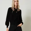Pullover Mit Spitze Und Schleife