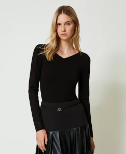 Pullover Mit Strass Im Dégradé