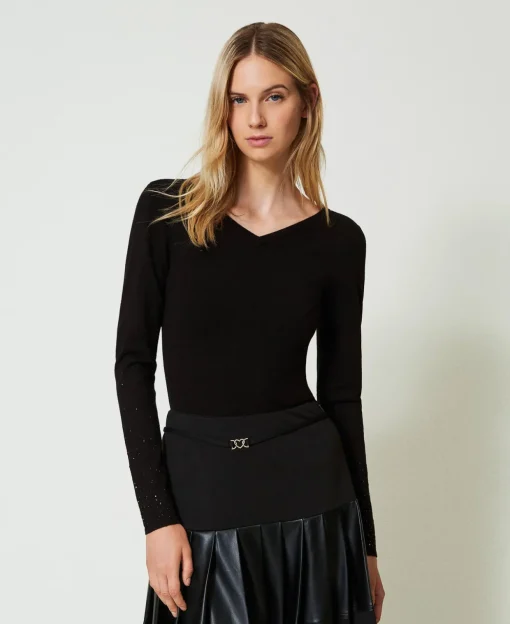 Pullover Mit Strass Im Dégradé