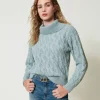 Pullover Mit Zopfmuster Und Maxikragen