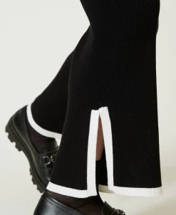 Pullover Und Weite Hose Mit Rippenmuster