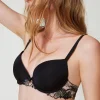 Push-up-BH Aus Besticktem Tüll Und Charmeuse