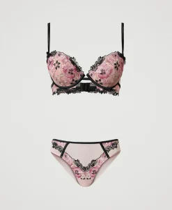 Push-up-BH Und Slip Mit Stickerei