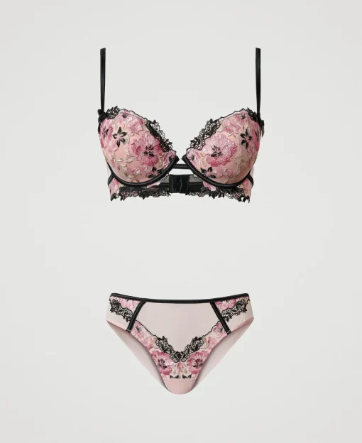Push-up-BH Und Slip Mit Stickerei