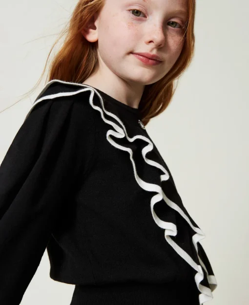 Regular-Fit-Pullover Mit Doppelvolant