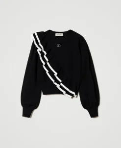 Regular-Fit-Pullover Mit Doppelvolant