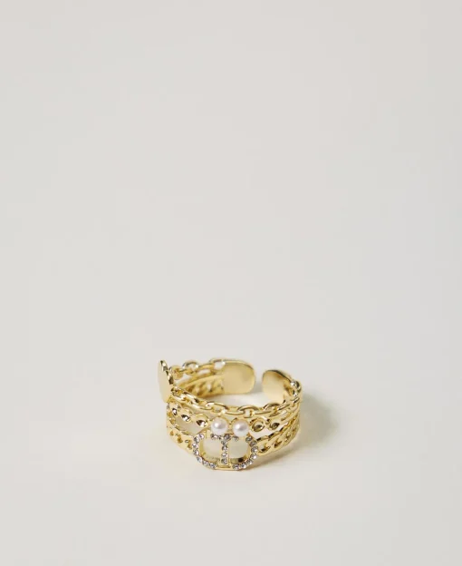 Ring Mit Perlen Und Oval T