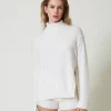 Rollkragenpullover Aus Angoramischung Mit Perlen