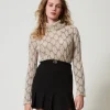 Rollkragenpullover Aus Mohairmischung Mit Print