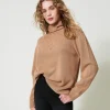 Rollkragenpullover Aus Wolle-Lurex-Mischung
