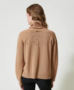Rollkragenpullover Aus Wolle-Lurex-Mischung