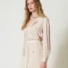 Satinbluse Mit Volant
