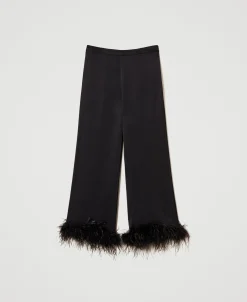Satinhose Mit Federn
