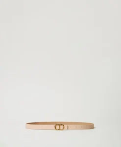 Schmaler Wendegürtel Aus Leder Mit Oval T