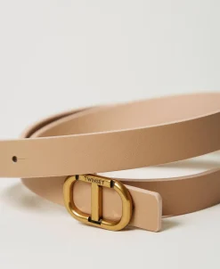 Schmaler Wendegürtel Aus Leder Mit Oval T