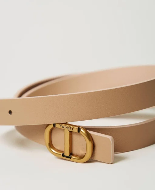 Schmaler Wendegürtel Aus Leder Mit Oval T