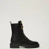 Schnürstiefelette Mit „Oval T“ Aus Strass