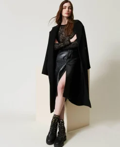 Schnürstiefelette Mit „Oval T“ Aus Strass