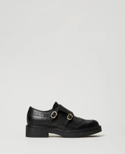 Schuhe Aus Leder Mit Riemchen