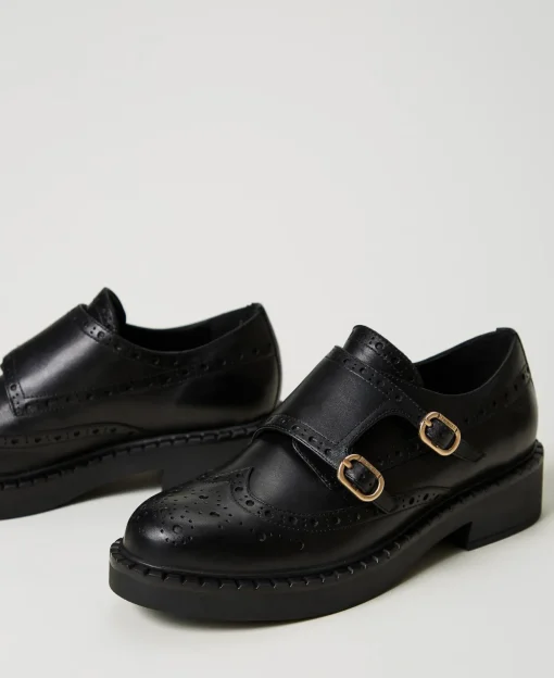 Schuhe Aus Leder Mit Riemchen