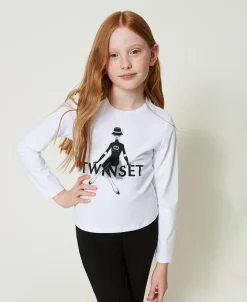 Shirt Mit Logoprint Und Glitzer