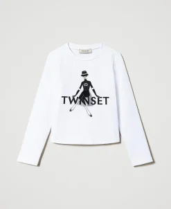Shirt Mit Logoprint Und Glitzer