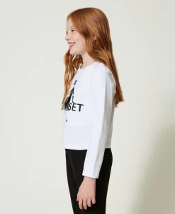 Shirt Mit Logoprint Und Glitzer