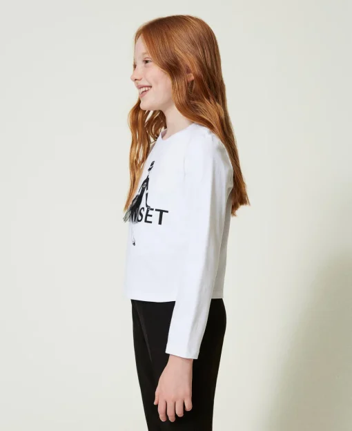 Shirt Mit Logoprint Und Glitzer