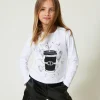 Shirt Mit Print Und Strass