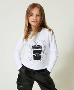 Shirt Mit Print Und Strass