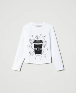 Shirt Mit Print Und Strass