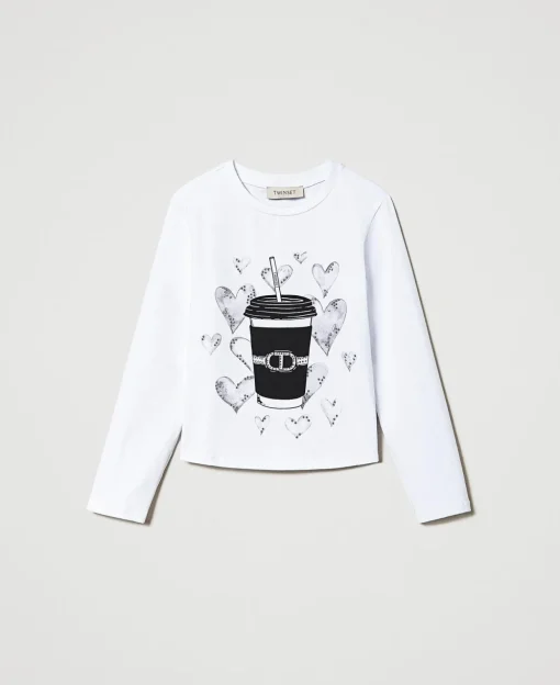 Shirt Mit Print Und Strass