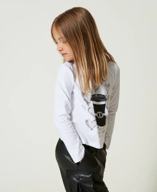 Shirt Mit Print Und Strass