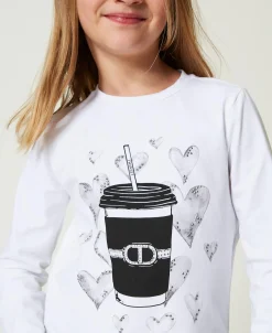 Shirt Mit Print Und Strass
