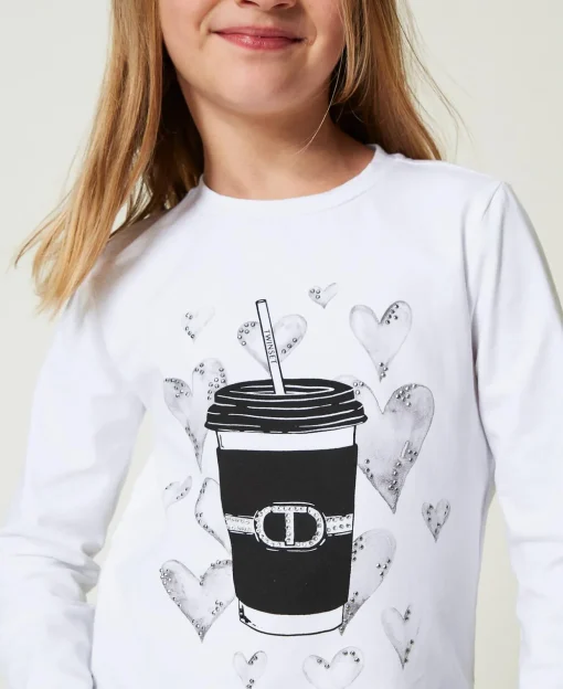 Shirt Mit Print Und Strass