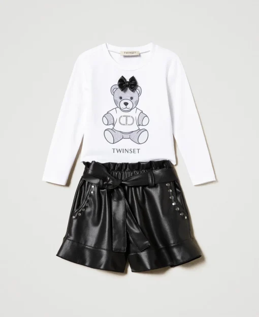 Shirt Mit Print Und Volantshorts